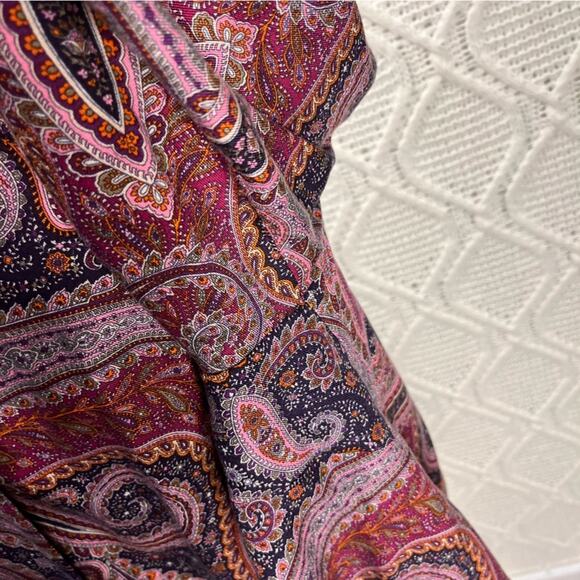 VTG SKETCHBOOK | Women's Button Down Paisley Blouse Purple 1X - Picture 4 of 8